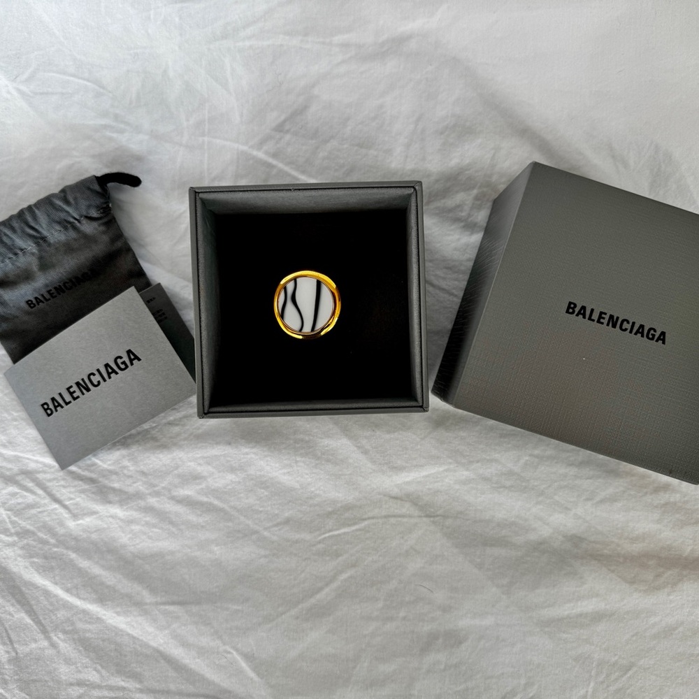 Balenciaga Marble Signet Ring